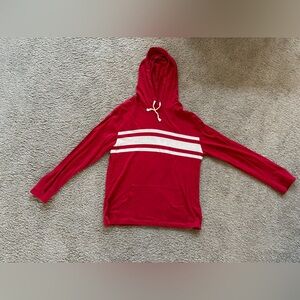 Gap Men’s Ultra Soft Medium Striped Red White Sweatshirt Hoodie